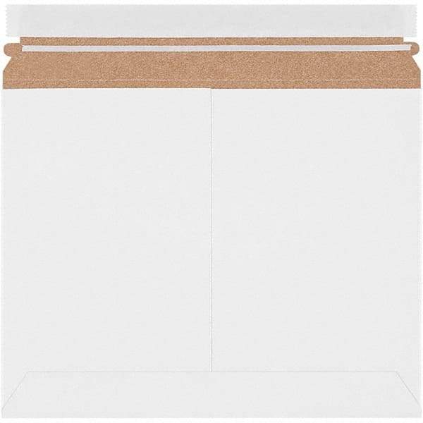 Made in USA - 9" Long x 11-1/2" Wide Peel-Off Self-Seal Flat Mailer - White - Top Tool & Supply