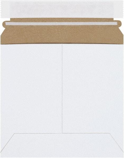 Made in USA - 6" Long x 6-3/8" Wide Peel-Off Self-Seal Flat Mailer - White - Top Tool & Supply