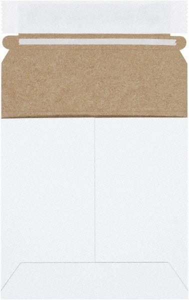 Made in USA - 5-1/8" Long x 5-1/8" Wide Peel-Off Self-Seal Flat Mailer - White - Top Tool & Supply