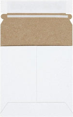 Made in USA - 5-1/8" Long x 5-1/8" Wide Peel-Off Self-Seal Flat Mailer - White - Top Tool & Supply