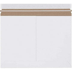 Made in USA - 9-3/4" Long x 12-1/4" Wide Peel-Off Self-Seal Flat Mailer - White - Top Tool & Supply