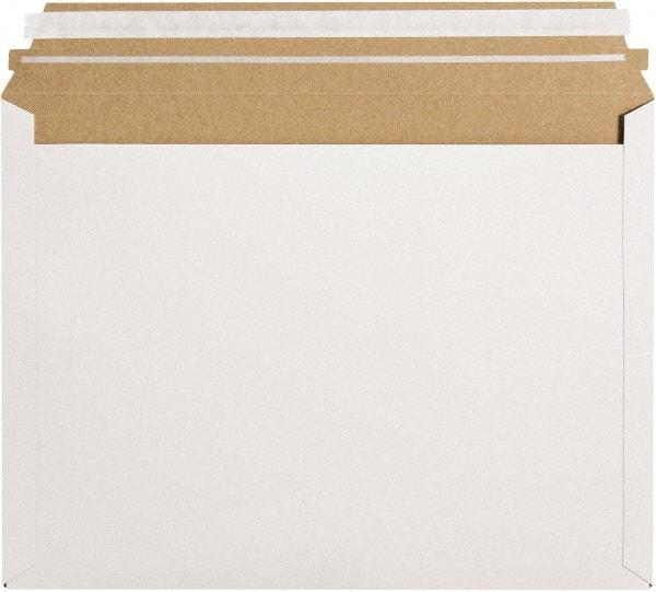 Made in USA - 9-1/2" Long x 12-1/2" Wide Peel-Off Self-Seal Flat Mailer - White - Top Tool & Supply