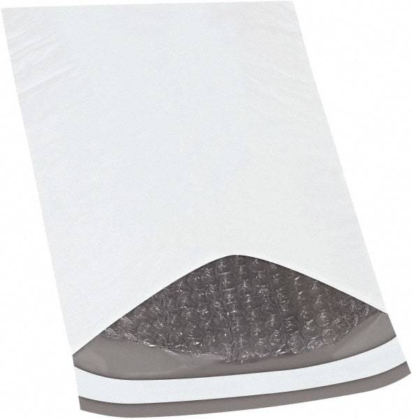 Made in USA - 12" Long x 7-1/4" Wide Peel-Off Self-Seal Padded Mailer - White - Top Tool & Supply