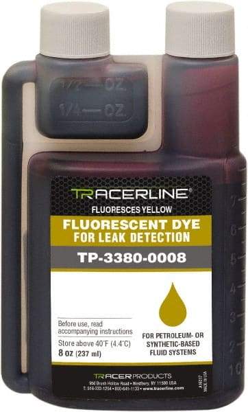 Spectroline - 8 oz Bottle Yellow Automotive Leak Detection Dye - For Engine Oil (Gasoline & Diesel), Power Steering, Automatic Transmission, Fuel (Gasoline & Diesel), Hydraulics - Top Tool & Supply