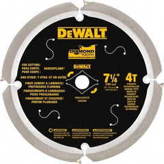 DeWALT - 7-1/4" Diam, 15.88mm Arbor Hole Diam, 16 Tooth Wet & Dry Cut Saw Blade - Steel, Smooth Action, Standard Round Arbor - Top Tool & Supply