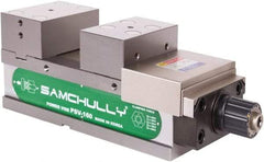 Samchully - 125mm Jaw Width, 125mm Jaw Opening Capacity, Horizontal Stationary Machine Vise - Manual Operation, 1 Station, 400.5mm Long x 48.3mm Deep, 50mm Jaw Height, Alloy Steel - Top Tool & Supply