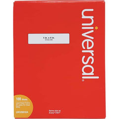 UNIVERSAL - 4" Long, White Paper Laser Label - For Inkjet Printers, Laser Printers - Top Tool & Supply