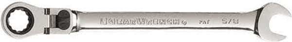 GearWrench - 5/8" 12 Point Flexhead Combination Wrench - 9-1/2" OAL, Steel, Full Polish Finish - Top Tool & Supply