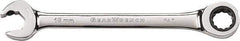 GearWrench - 9/16" 12 Point Combination Wrench - 7-1/2" OAL, Steel, Full Polish Finish - Top Tool & Supply