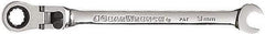 GearWrench - 9mm 12 Point Flexhead Combination Wrench - 6-1/4" OAL, Steel, Full Polish Finish - Top Tool & Supply