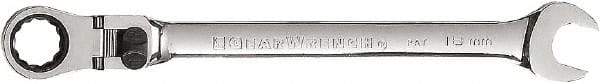 GearWrench - 18mm 12 Point Flexhead Combination Wrench - 10-1/2" OAL, Steel, Full Polish Finish - Top Tool & Supply