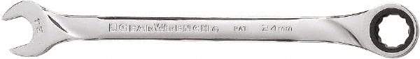 GearWrench - 24mm 12 Point Combination Wrench - 14" OAL, Steel, Full Polish Finish - Top Tool & Supply