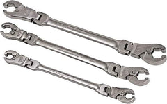 GearWrench - 3 Piece, 3/8" to 11/16", Ratcheting Flare Nut Set - Inch Measurement Standard, Chrome Finish - Top Tool & Supply