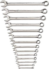 GearWrench - 14 Piece, 1/4" to 1", 6 Point Combination Wrench Set - Inch Measurement Standard, Chrome Finish - Top Tool & Supply