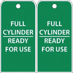 NMC - 4" High x 8" Long, FULL CYLINDER-READY FOR USE, English Safety & Facility Accident Prevention Tag - 2 Sides, White Poly - Top Tool & Supply