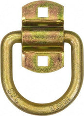 Buyers Products - Steel with Galvanized Zinc Coating D-Ring with 2-Hole Mounting Bracket - 3-1/2" Long, Yellow, For Use with Cargo Control - Top Tool & Supply