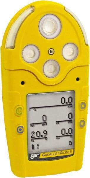 BW Technologies by Honeywell - Visual, Vibration & Audible Alarm, LCD Display, Multi-Gas Detector - Monitors Volatile Organic Compounds, LEL, Oxygen & Carbon Monoxide, -10 to 40°C Working Temp - Top Tool & Supply