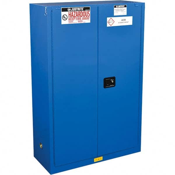 Justrite - Safety Cabinets Hazardous Chemical Type: Corrosive Chemicals Color: Blue - Top Tool & Supply