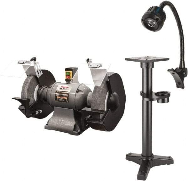 Jet - 12" Wheel Diam x 1" Wheel Width, 2 hp Grinder - 1-1/4" Arbor Hole Diam, 1 Phase, 1,720 Max RPM, 230 Volts - Top Tool & Supply