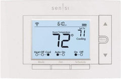 White-Rodgers - 50 to 99°F, 4 Heat, 2 Cool, Digital Programmable Wi-Fi Universal Thermostat - 20 to 30 Volts, 1.77" Inside Depth x 1.77" Inside Height x 5-1/4" Inside Width, Horizontal Mount - Top Tool & Supply