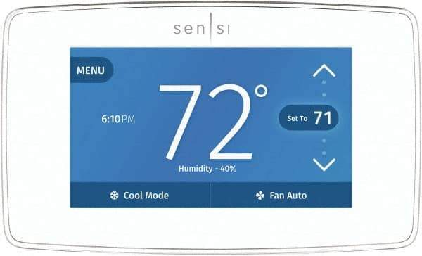 White-Rodgers - 50 to 99°F, 4 Heat, 2 Cool, Touch Screen Programmable Wi-Fi Universal Thermostat - 20 to 30 Volts, 1-1/4" Inside Depth x 1.77" Inside Height x 5-1/4" Inside Width, Horizontal Mount - Top Tool & Supply