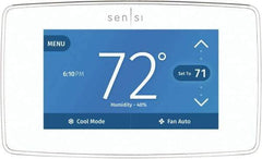 White-Rodgers - 50 to 99°F, 4 Heat, 2 Cool, Touch Screen Programmable Wi-Fi Universal Thermostat - 20 to 30 Volts, 1-1/4" Inside Depth x 1.77" Inside Height x 5-1/4" Inside Width, Horizontal Mount - Top Tool & Supply