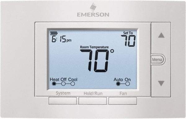 White-Rodgers - 50 to 99°F, 4 Heat, 2 Cool, Digital Nonprogrammable Multi-Stage Thermostat - 20 to 30 Volts, 1.77" Inside Depth x 1.77" Inside Height x 5-1/4" Inside Width, Horizontal Mount - Top Tool & Supply