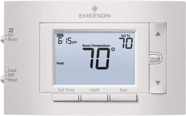 White-Rodgers - 50 to 99°F, 1 Heat, 1 Cool, Digital Programmable Thermostat - 20 to 30 Volts, 1.77" Inside Depth x 1.77" Inside Height x 5-1/4" Inside Width, Horizontal Mount - Top Tool & Supply