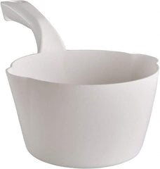 Remco - 32 oz White Polypropylene Round Bottom Scoop - 6.8" Wide x 5.3" Deep Bowl, 5-1/2" Handle Length, 11.6" OAL - Top Tool & Supply