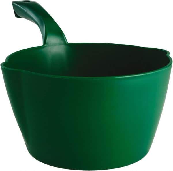 Remco - 64 oz Green Polypropylene Round Bottom Scoop - 8.3" Wide x 4-1/2" Deep Bowl, 5-1/2" Handle Length, 13" OAL - Top Tool & Supply