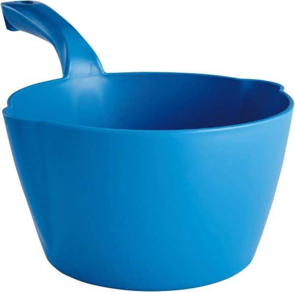 Remco - 64 oz Blue Polypropylene Round Bottom Scoop - 8.3" Wide x 4-1/2" Deep Bowl, 5-1/2" Handle Length, 13" OAL - Top Tool & Supply