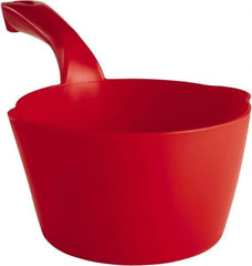 Remco - 32 oz Red Polypropylene Round Bottom Scoop - 6.8" Wide x 5.3" Deep Bowl, 5-1/2" Handle Length, 11.6" OAL - Top Tool & Supply