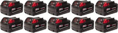 Milwaukee Tool - 18 Volt Lithium-Ion Power Tool Battery - 5 Ahr Capacity, 1 hr Charge Time, Series M18 XC RED - Top Tool & Supply