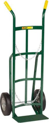 Little Giant - 800 Lb Capacity 47" OAH Cylinder Hand Truck - 8 x 14" Base Plate, Dual Handle, Steel, Solid Rubber Wheels - Top Tool & Supply