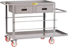 Little Giant - 1,200 Lb Capacity, 24" Wide x 54" Long x 35" High Wire Spool Cart - 2 Drawer, 2 Shelf, Steel, Polyurethane Casters - Top Tool & Supply