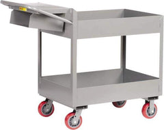 Little Giant - 3,600 Lb Capacity, 18" Wide x 46" Long x 41" High Deep Shelf Cart - 2 Shelf, Steel, Polyurethane Casters - Top Tool & Supply