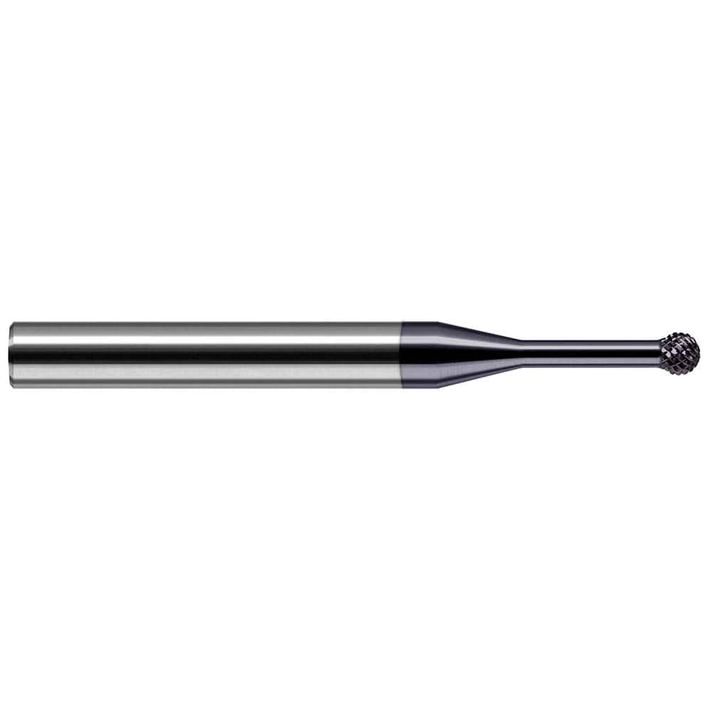 Harvey Tool - 3/64" Cut Diam, 1/8" Shank Diam, Solid Carbide Double Cut Sphere Burr - Exact Industrial Supply