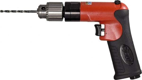 Sioux Tools - 1/4" Reversible Keyed Chuck - Pistol Grip Handle, 1,800 RPM, 12 LPS, 0.5 hp, 90 psi - Top Tool & Supply