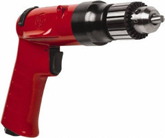 Chicago Pneumatic - 3/8" Reversible Keyed Chuck - Pistol Grip Handle, 4,000 RPM, 32 LPS, 0.5 hp - Top Tool & Supply