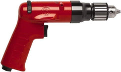 Chicago Pneumatic - 3/8" Reversible Keyed Chuck - Pistol Grip Handle, 2,600 RPM, 32 LPS, 0.5 hp - Top Tool & Supply