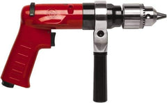 Chicago Pneumatic - 1/2" Reversible Keyed Chuck - Pistol Grip Handle, 900 RPM, 32 LPS, 0.5 hp - Top Tool & Supply