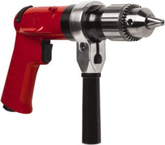 Chicago Pneumatic - 1/2" Reversible Keyed Chuck - Pistol Grip Handle, 500 RPM, 32 LPS, 0.5 hp - Top Tool & Supply