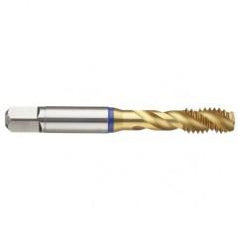 9/16-18 3B 4-Flute Cobalt Blue Ring Semi-Bottoming 40 degree Spiral Flute Tap-TiN - Top Tool & Supply