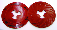 7" - Extra Hard Red - Disc Pad Face Plate Ribbed - Top Tool & Supply