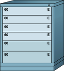 Midrange-Standard Cabinet - 6 Drawers - 30 x 28-1-4 x 37-3/16" - Multiple Drawer Access - Top Tool & Supply