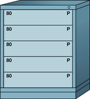 Midrange-Standard Cabinet - 5 Drawers - 30 x 28-1/4 x 37-3/16" - Single Drawer Access - Top Tool & Supply