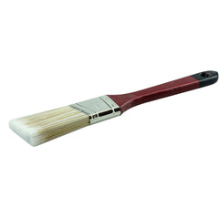 1-1/2″ Angled Sash Brush, Poly/Nylon Fill, 2-1/2″ Trim Length, Red Foam Handle - Top Tool & Supply