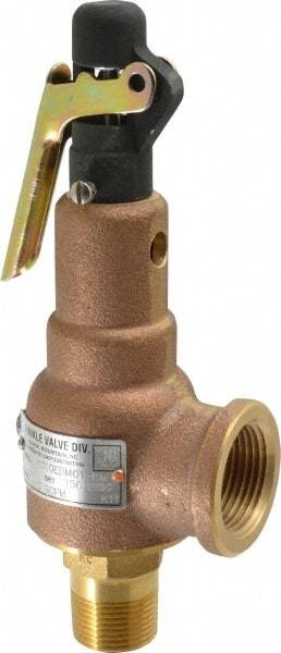 Midwest Control - 3/4" Inlet, 1" Outlet, ASME Safety Relief Valve - 150 Max psi, Bronze, 625 Cubic' per Min - Top Tool & Supply