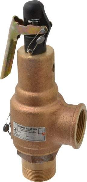 Midwest Control - 1-1/2" Inlet, 1-1/2" Outlet, ASME Safety Relief Valve - 125 Max psi, Bronze, 1,357 Cubic' per Min - Top Tool & Supply