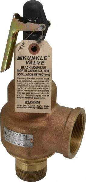 Midwest Control - 1-1/2" Inlet, 2" Outlet, ASME Safety Relief Valve - 150 Max psi, Bronze, 2,496 Cubic' per Min - Top Tool & Supply